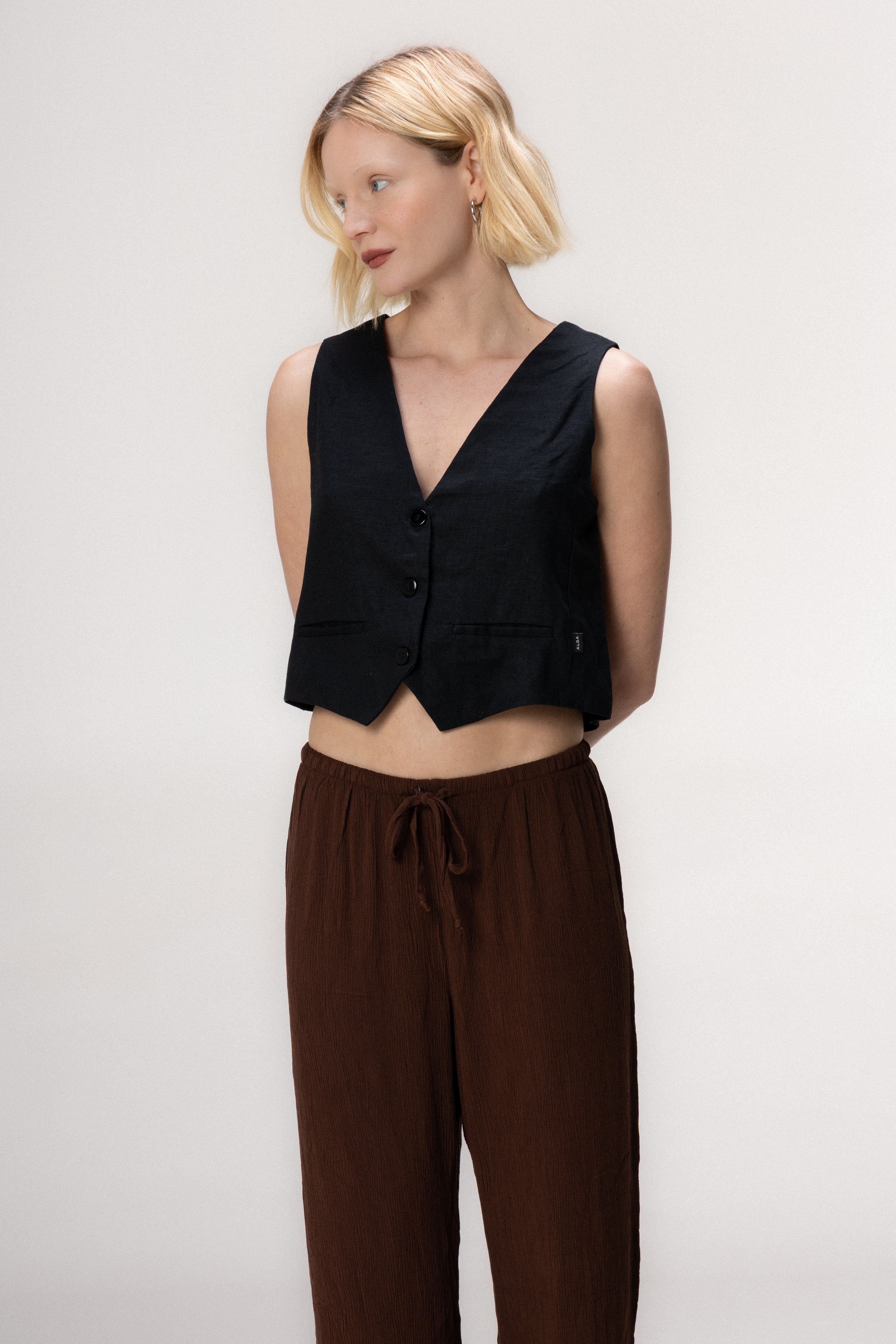 Calça Amarração Marrom