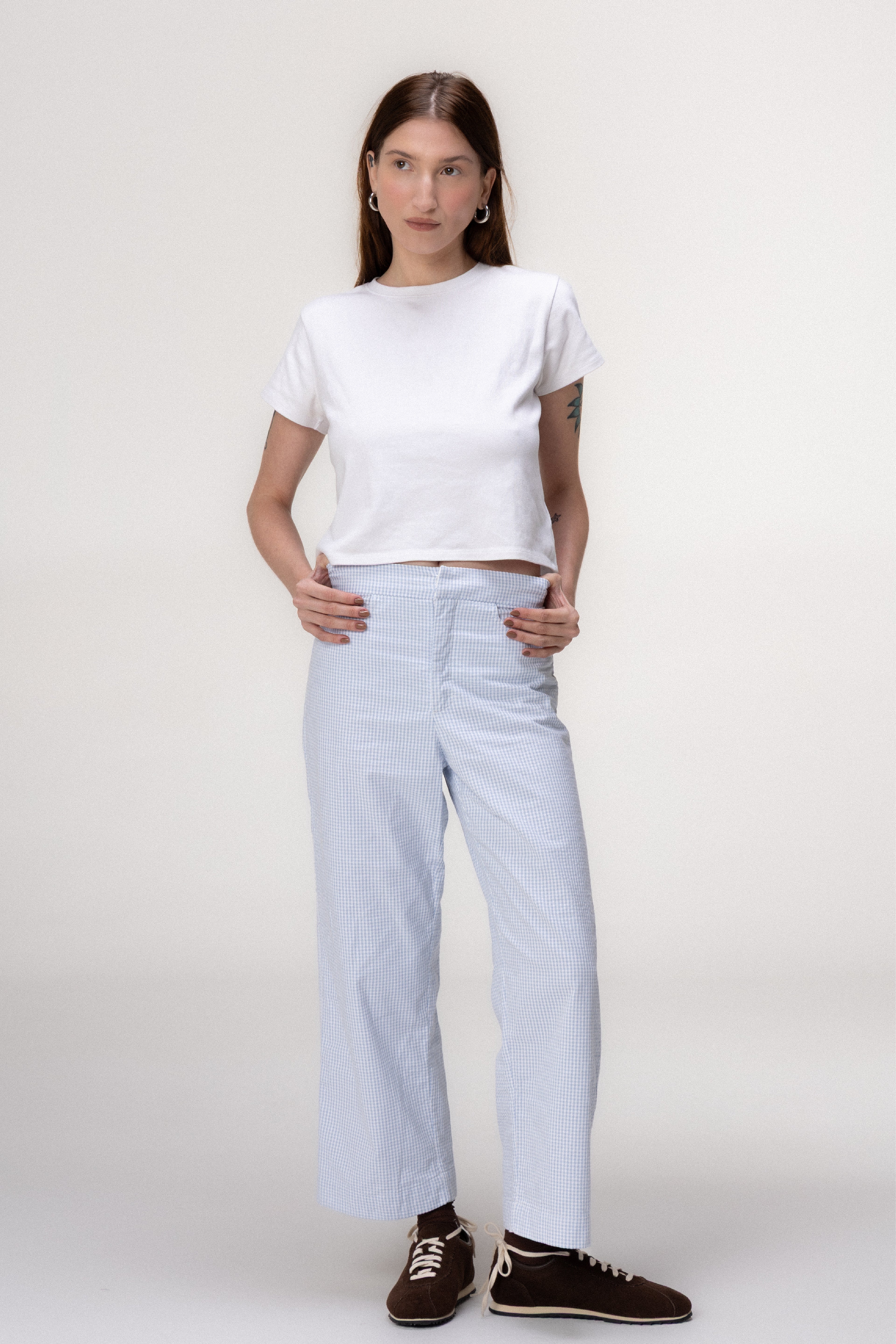 Calça Alfaiataria Vichy Azul