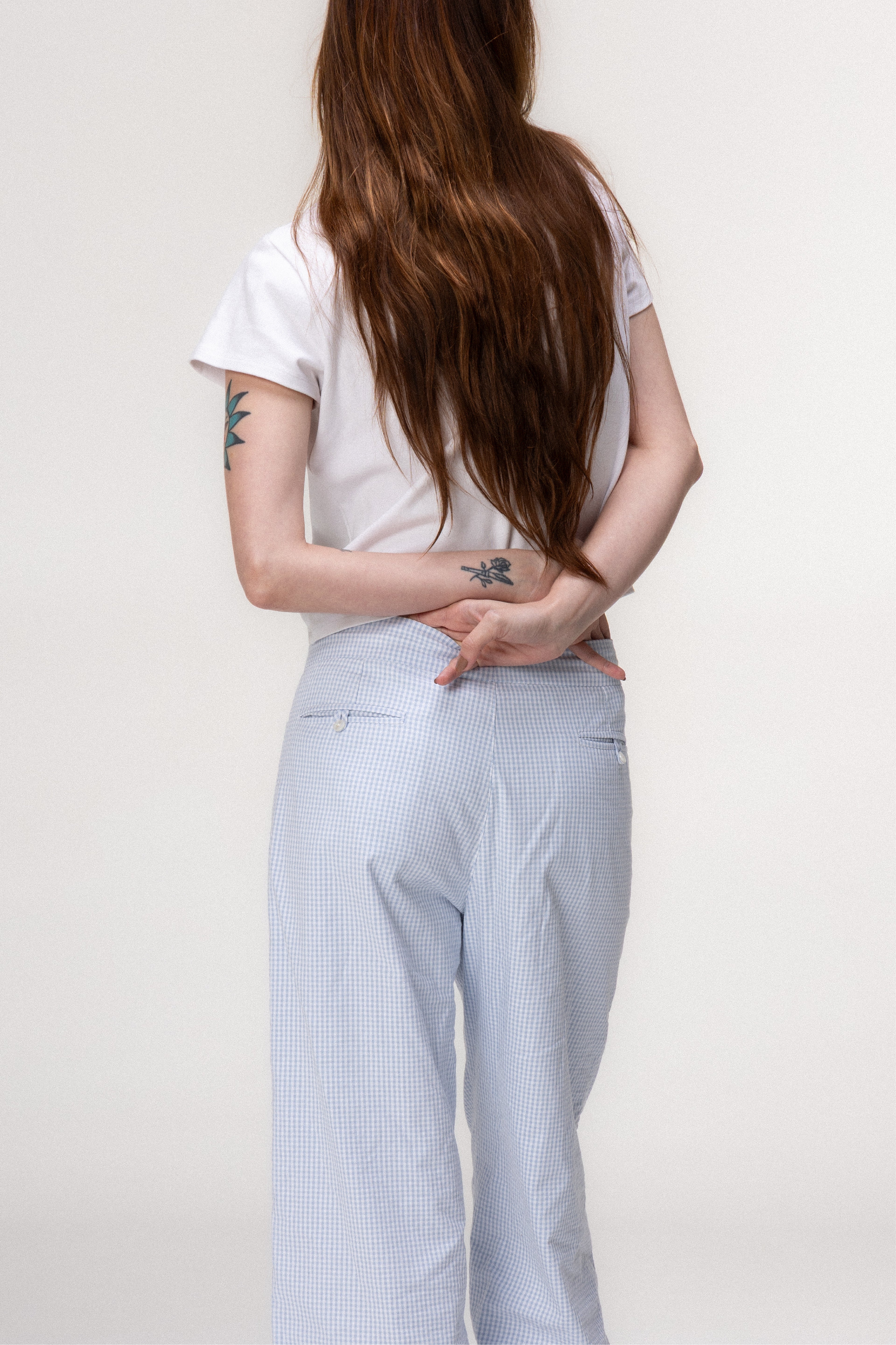 Calça Alfaiataria Vichy Azul