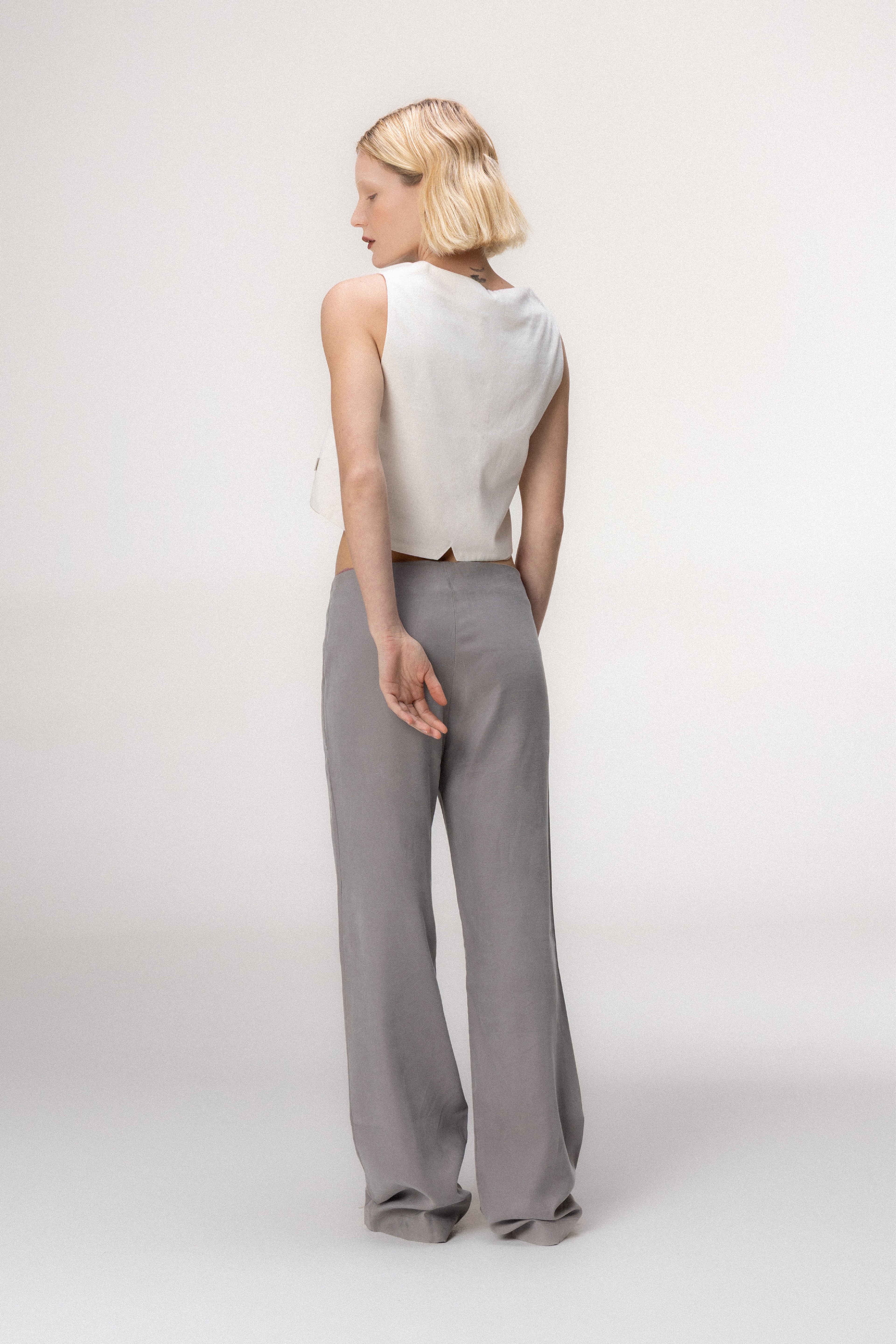 Calça Zíper Cinza