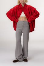 Calça Zíper Cinza