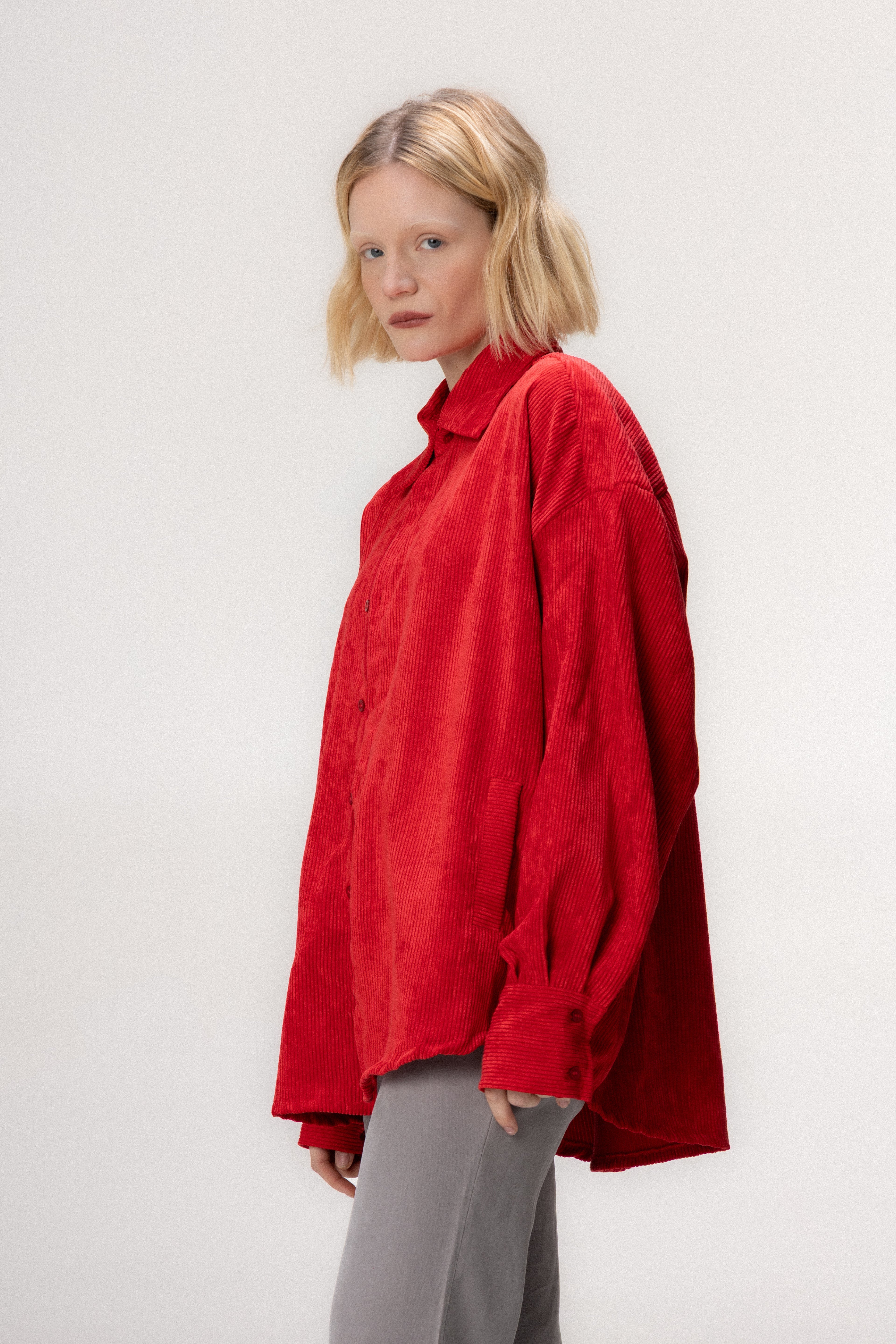 Camisa Cotelê Vermelho