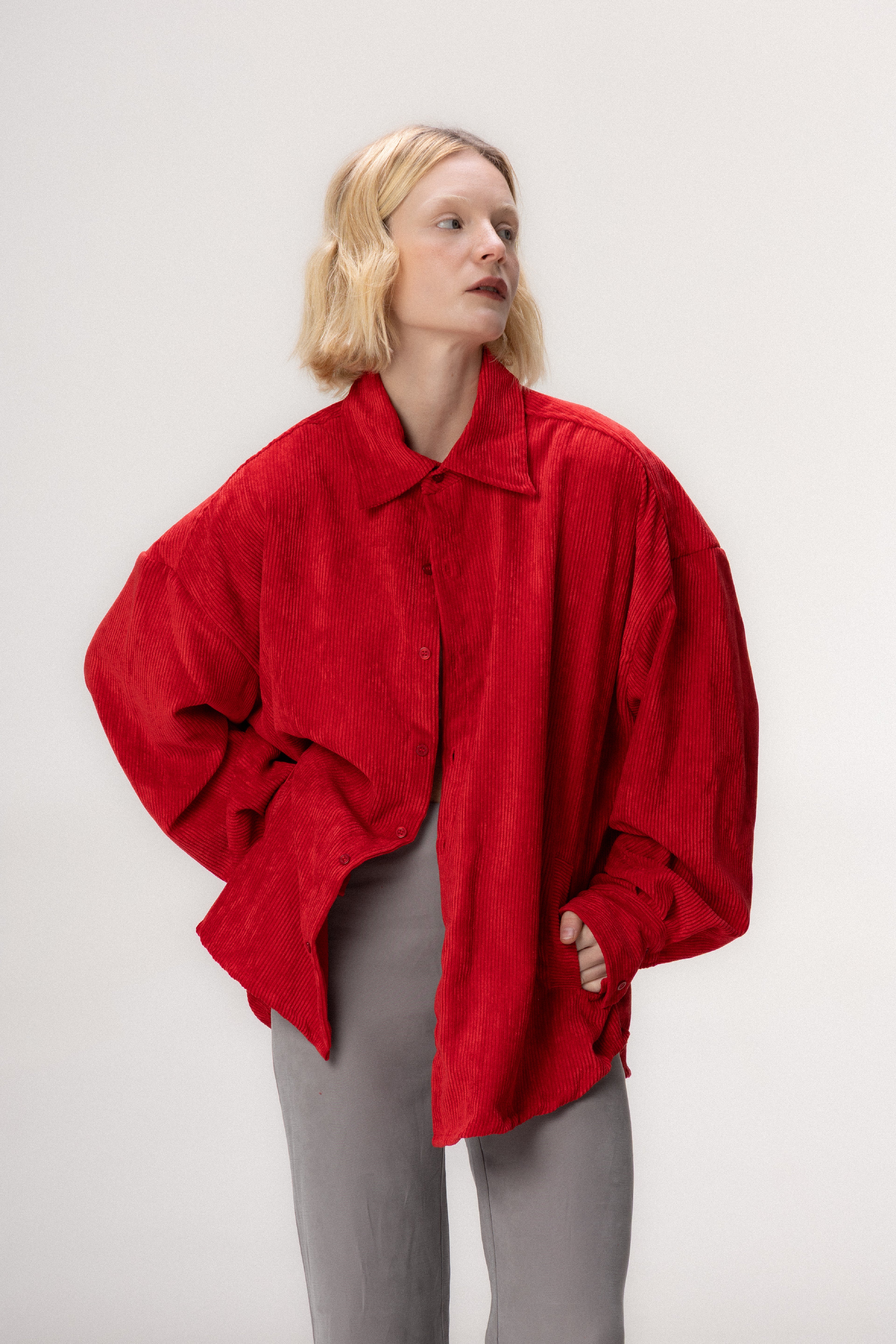 Camisa Cotelê Vermelho