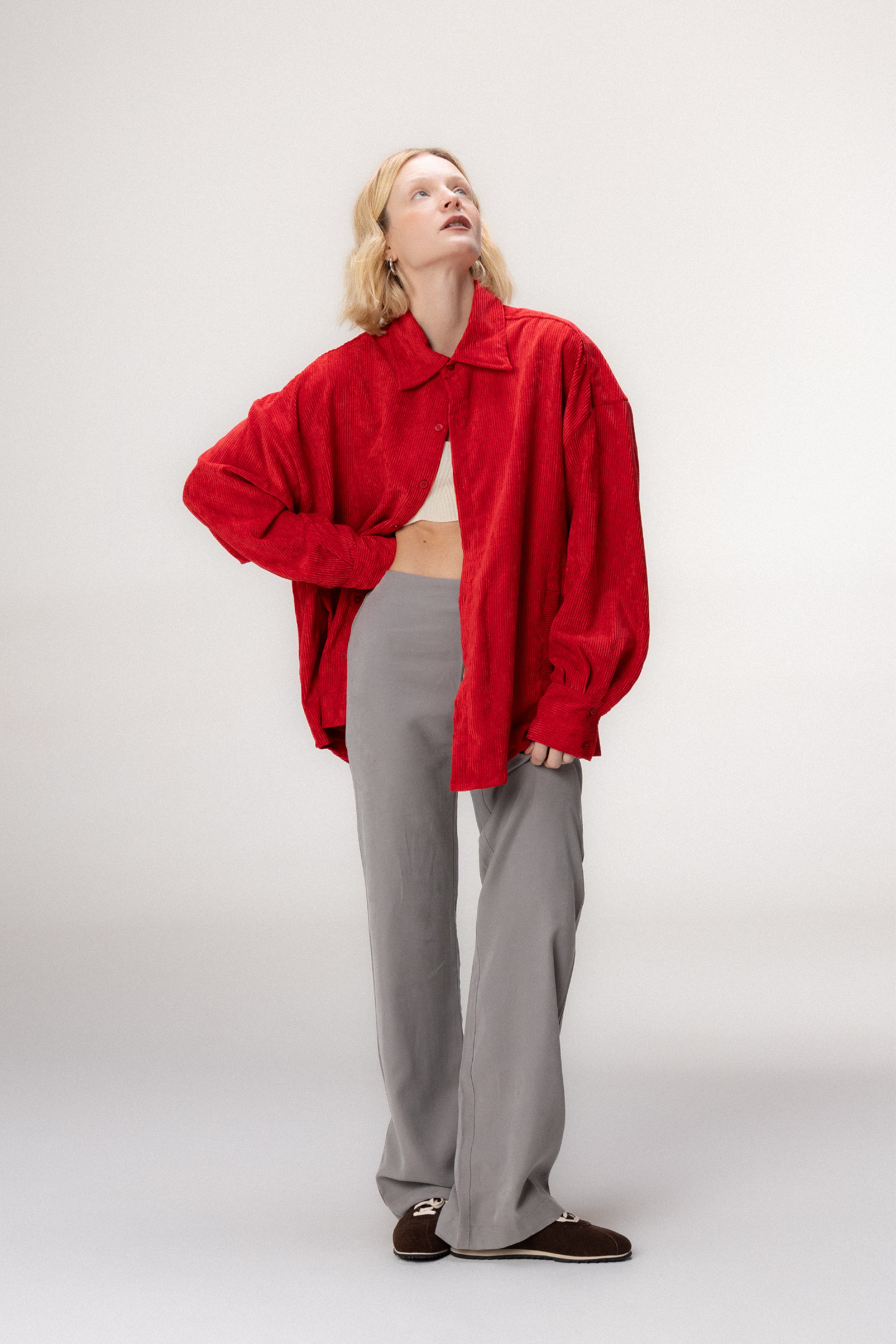 Camisa Cotelê Vermelho