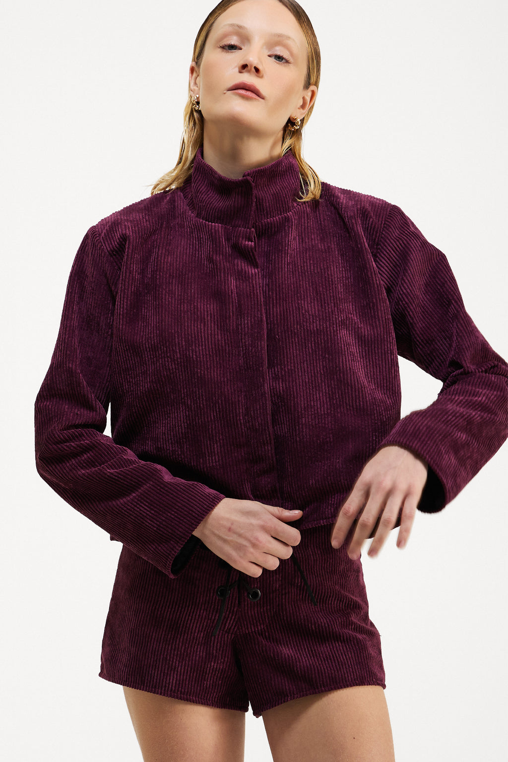 Jaqueta Margot Cotelê Roxo