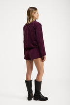 Short Cotelê Roxo