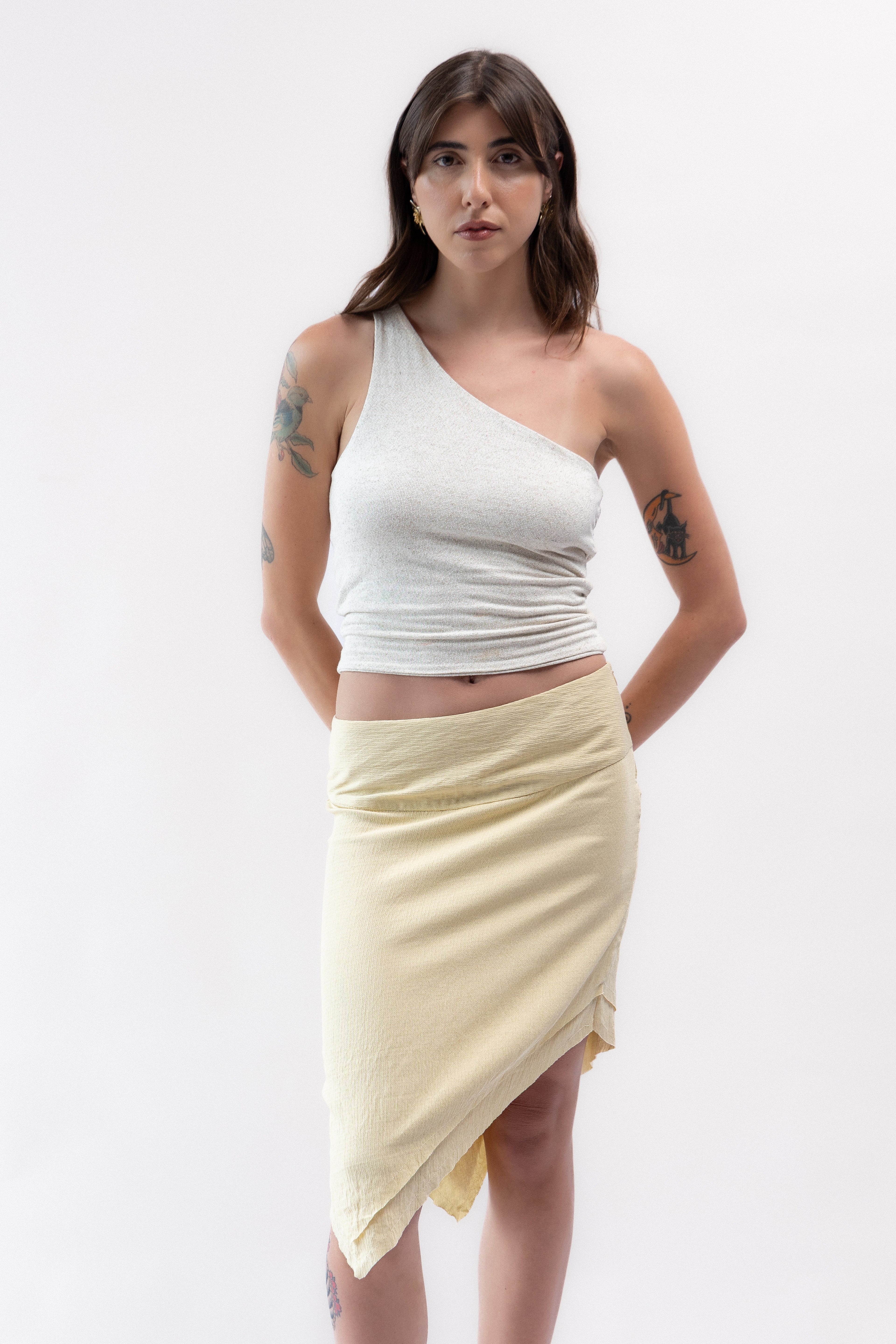 Saia Assimétrica Amarelo