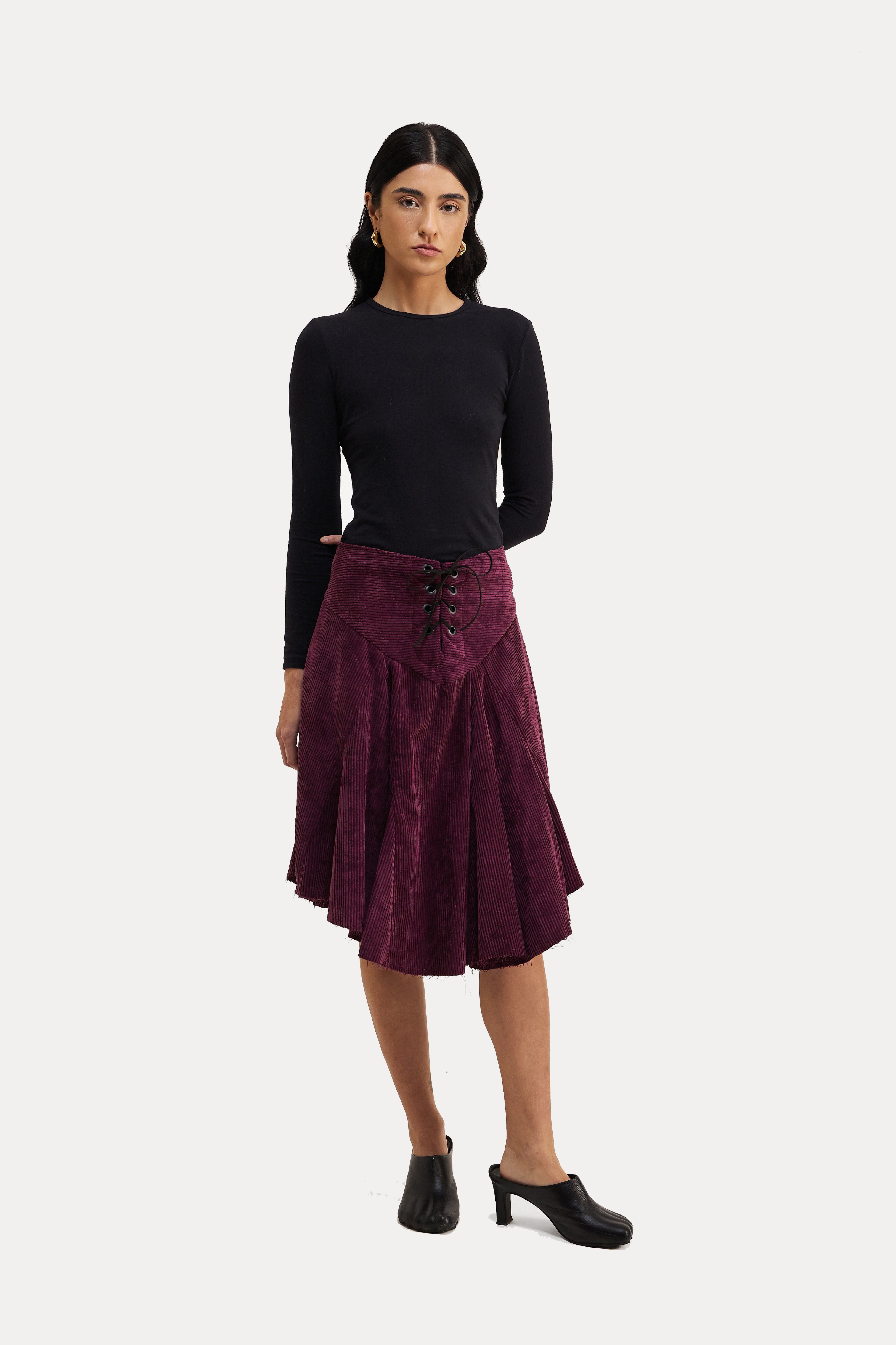 Saia Cotelê Roxo
