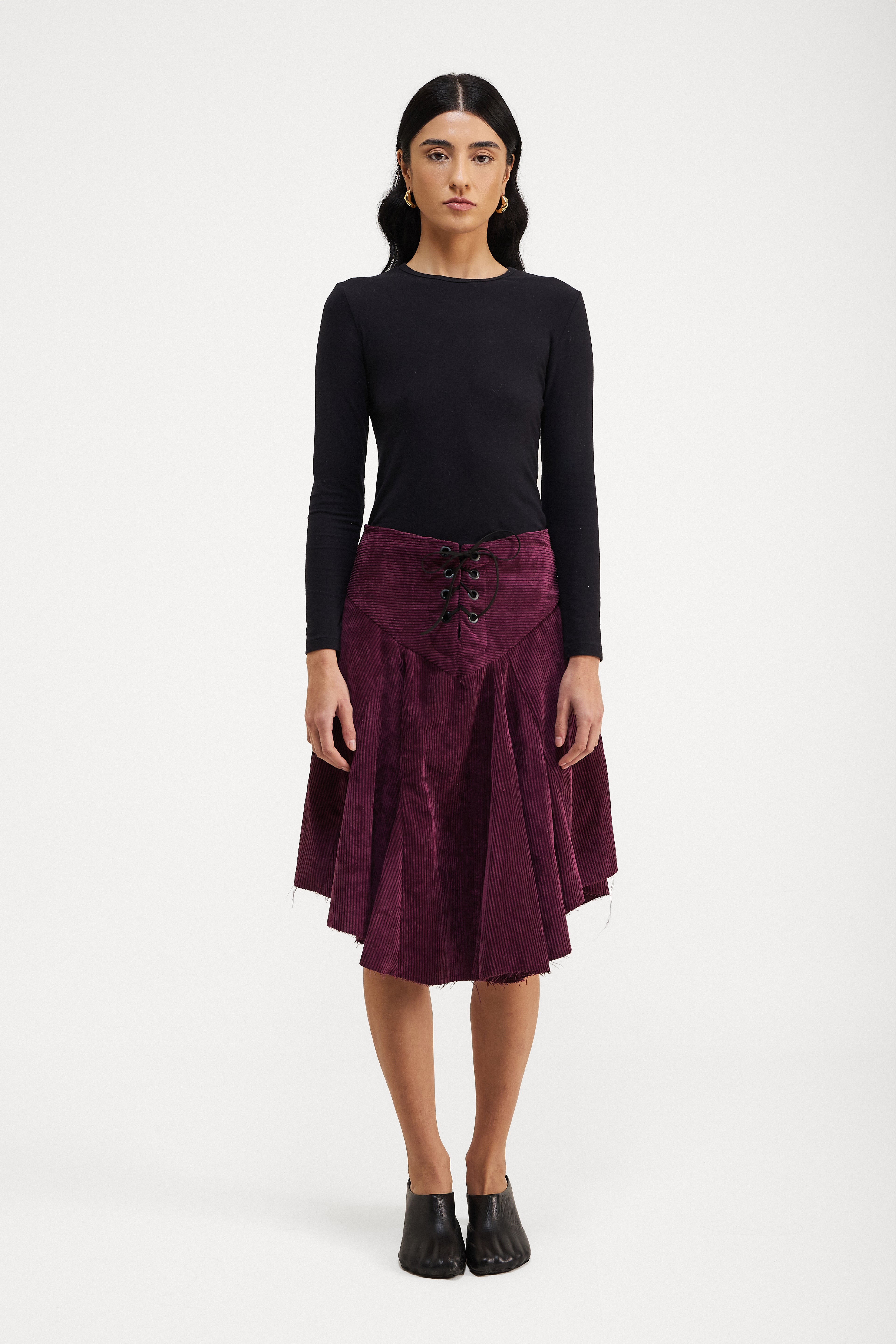 Saia Cotelê Roxo