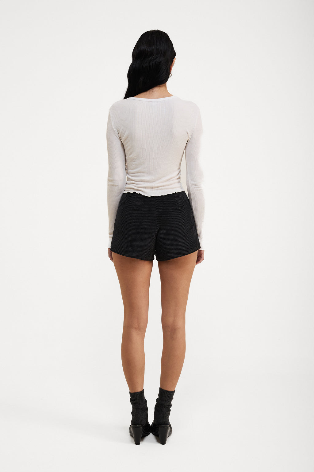 Short Cotelê Preto