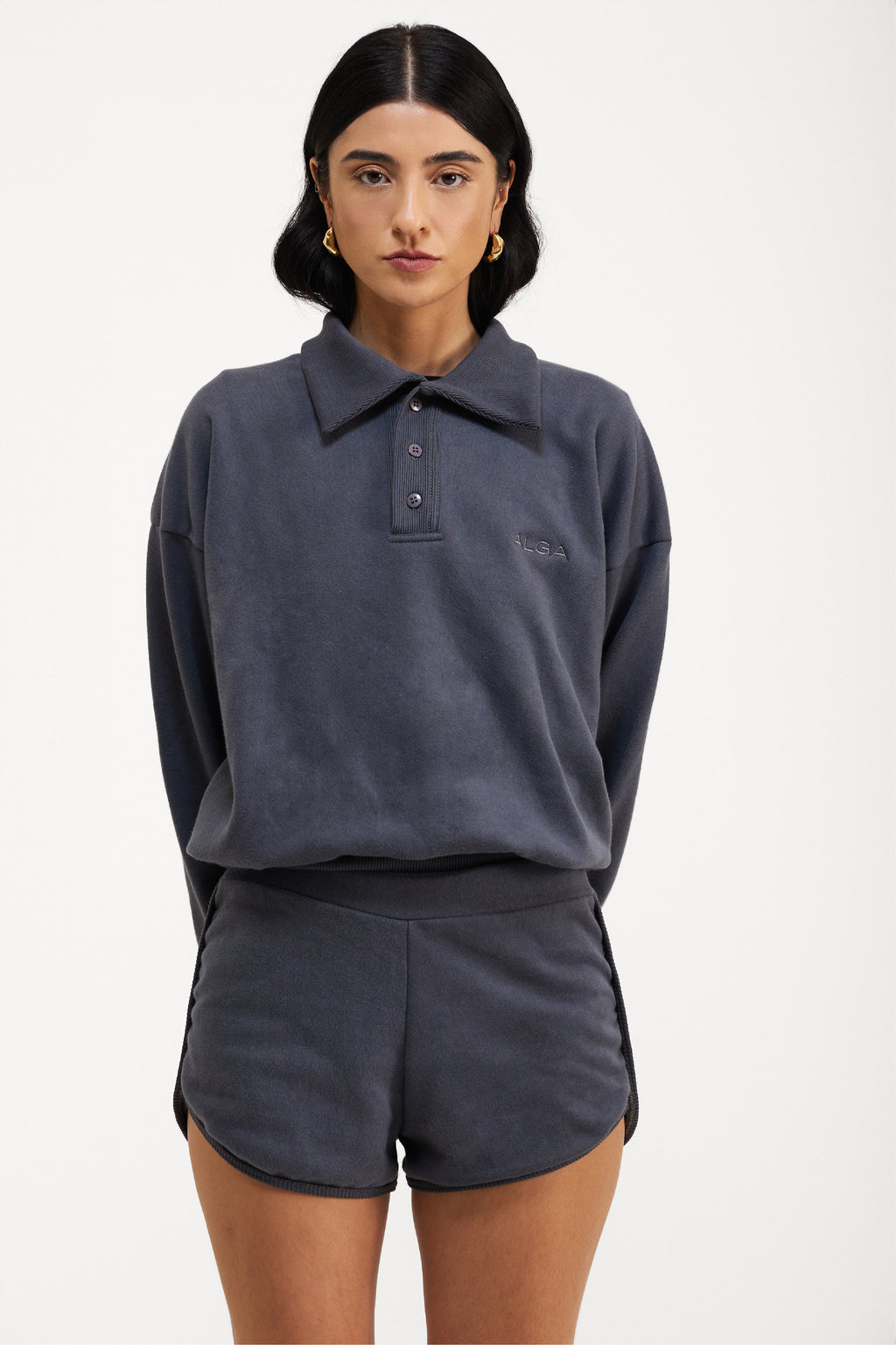 Short Moletom Chumbo