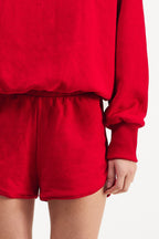Short Moletom Vermelho