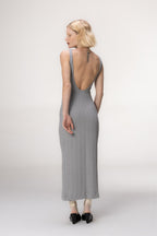 Vestido Midi Tricot Cinza