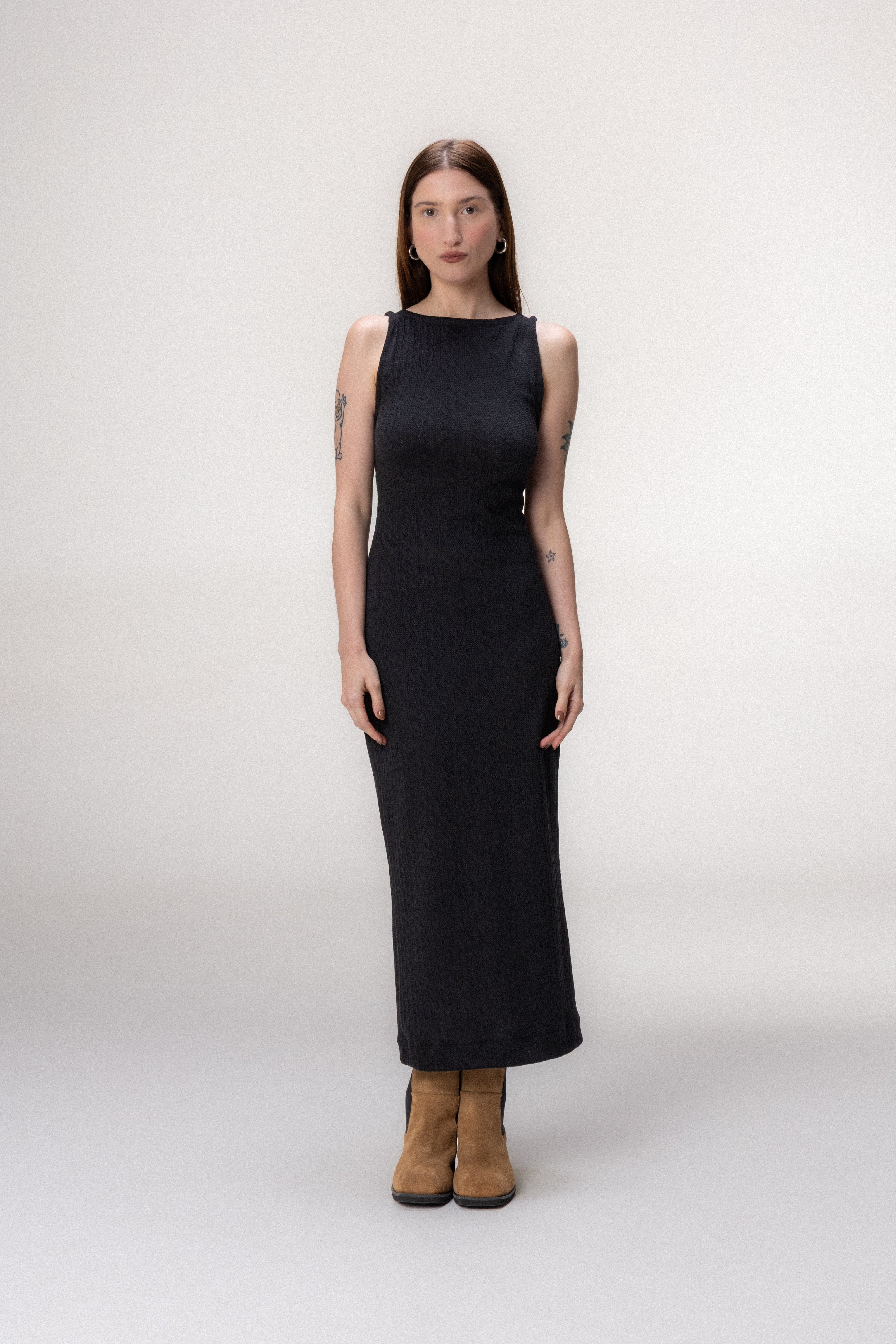 Vestido Midi Tricot Preto