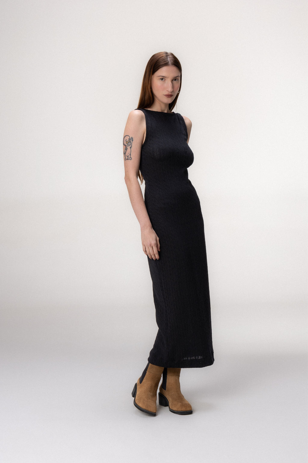 Vestido Midi Tricot Preto