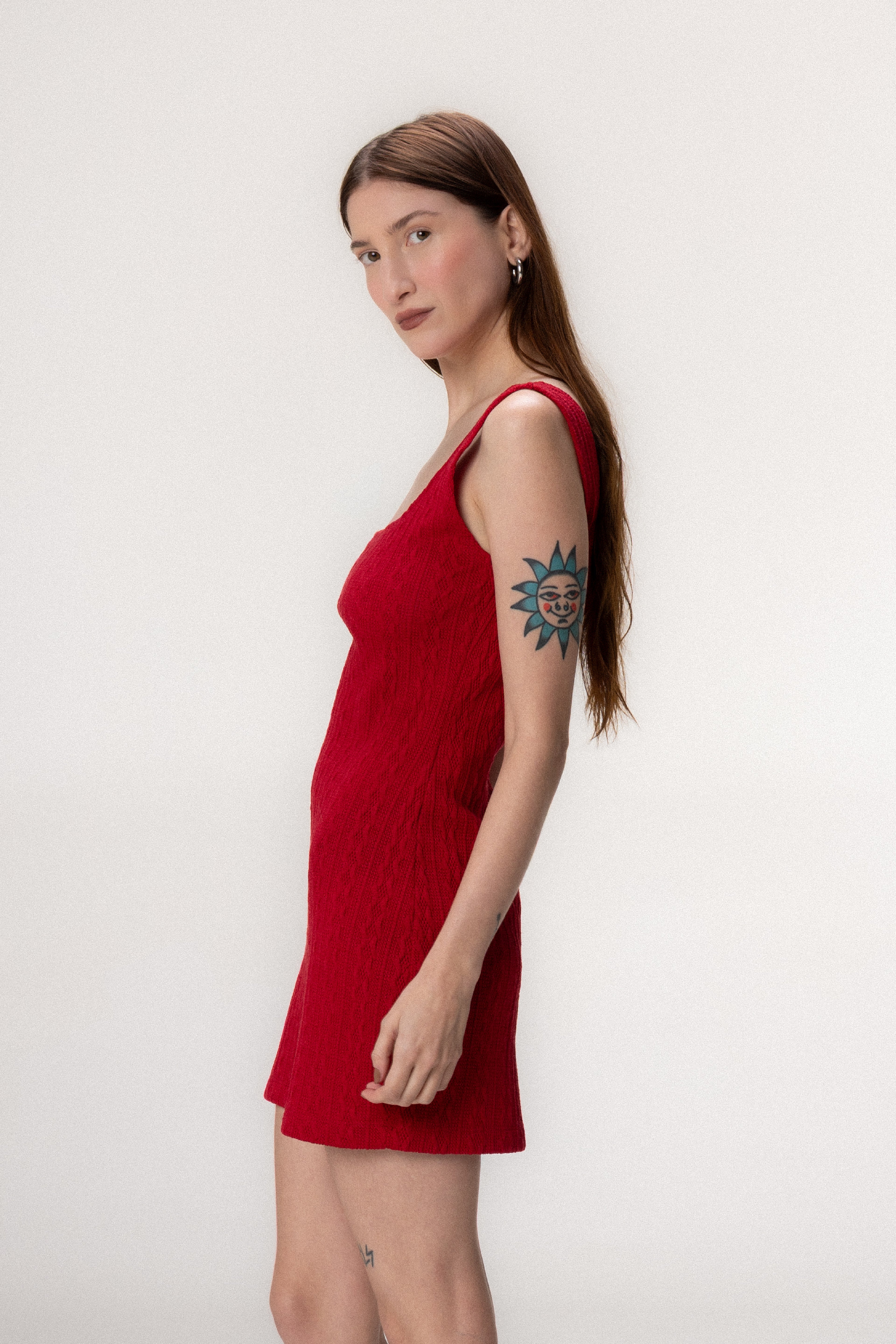 Vestido Curto Tricot Vermelho