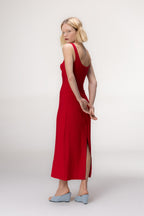 Vestido Pesponto Vermelho