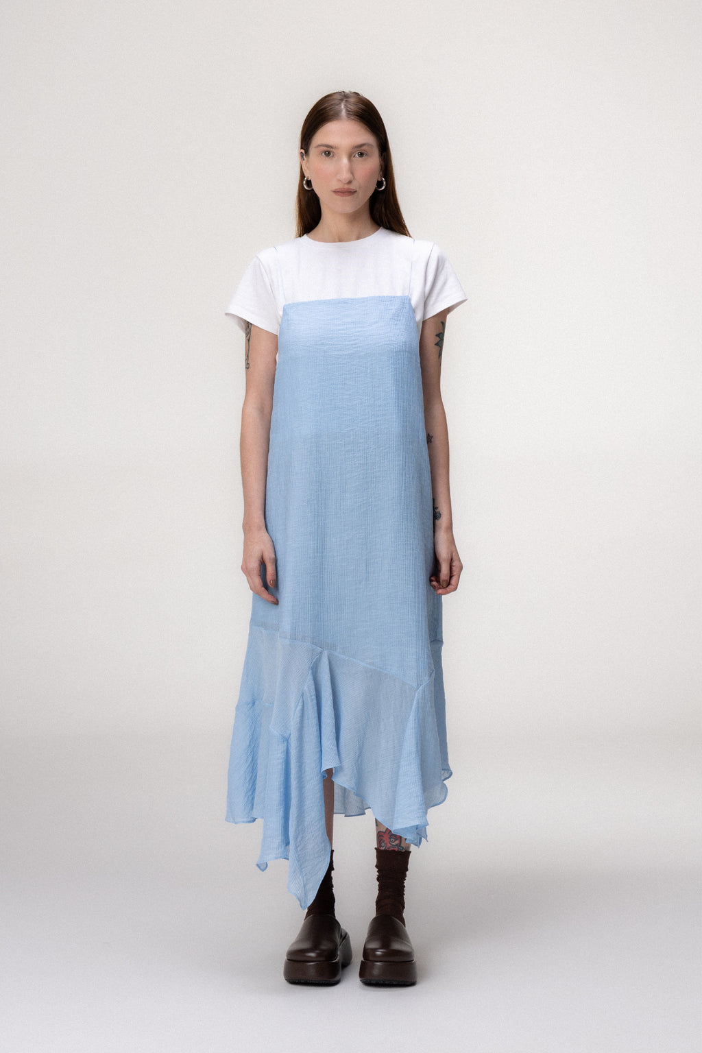 Vestido Recortes Azul