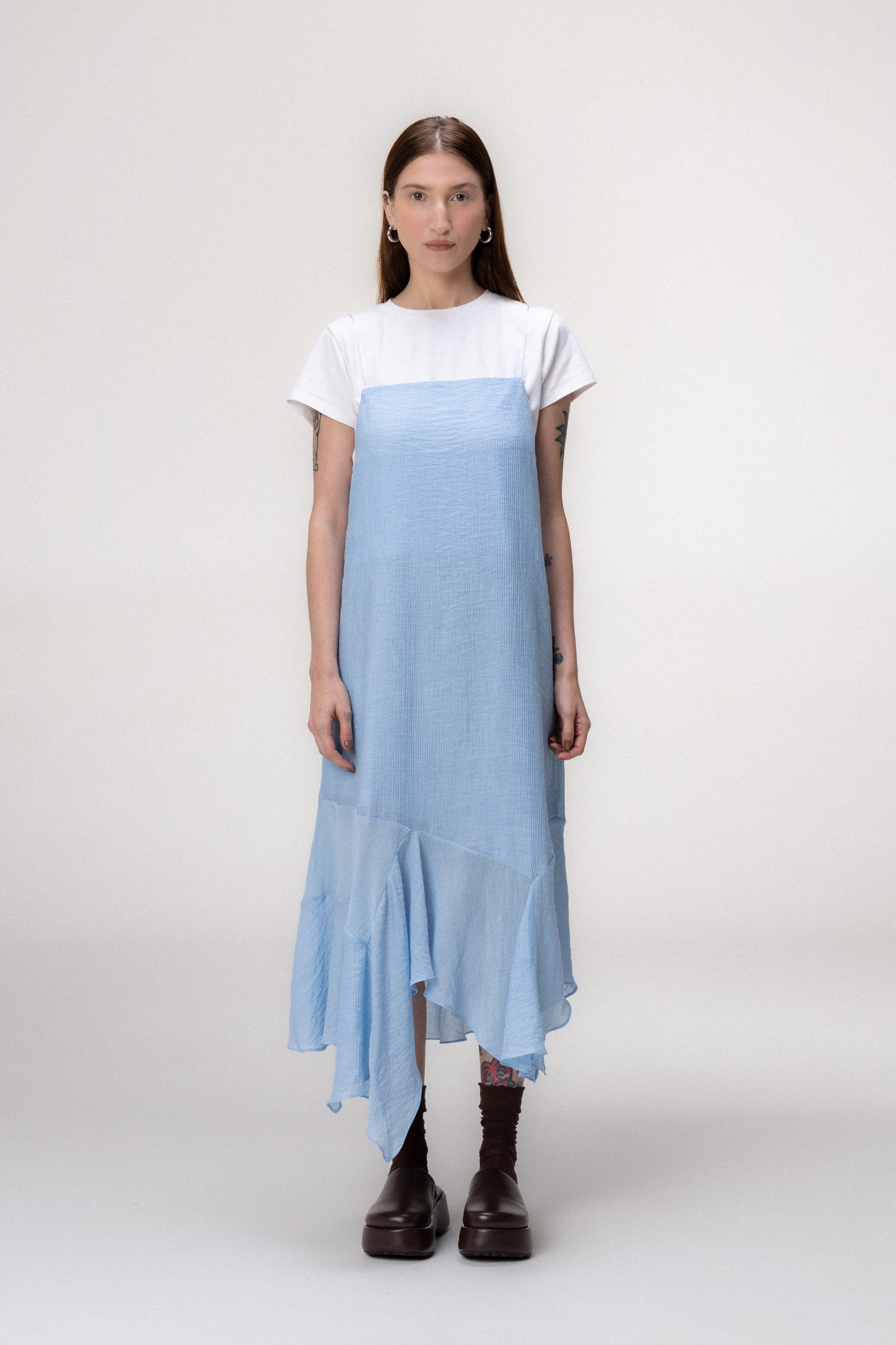 Vestido Recortes Azul