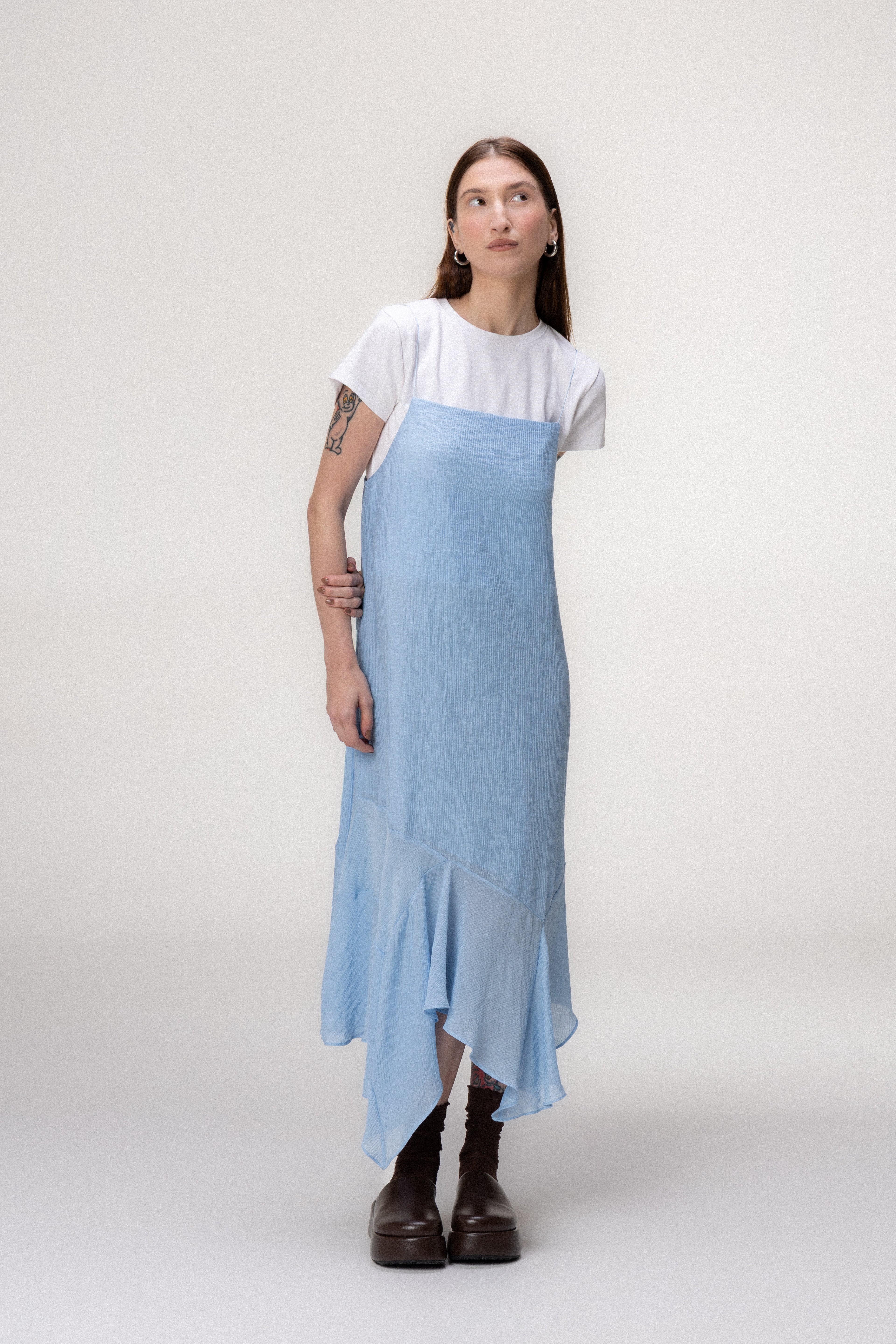 Vestido Recortes Azul
