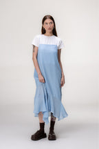 Vestido Recortes Azul