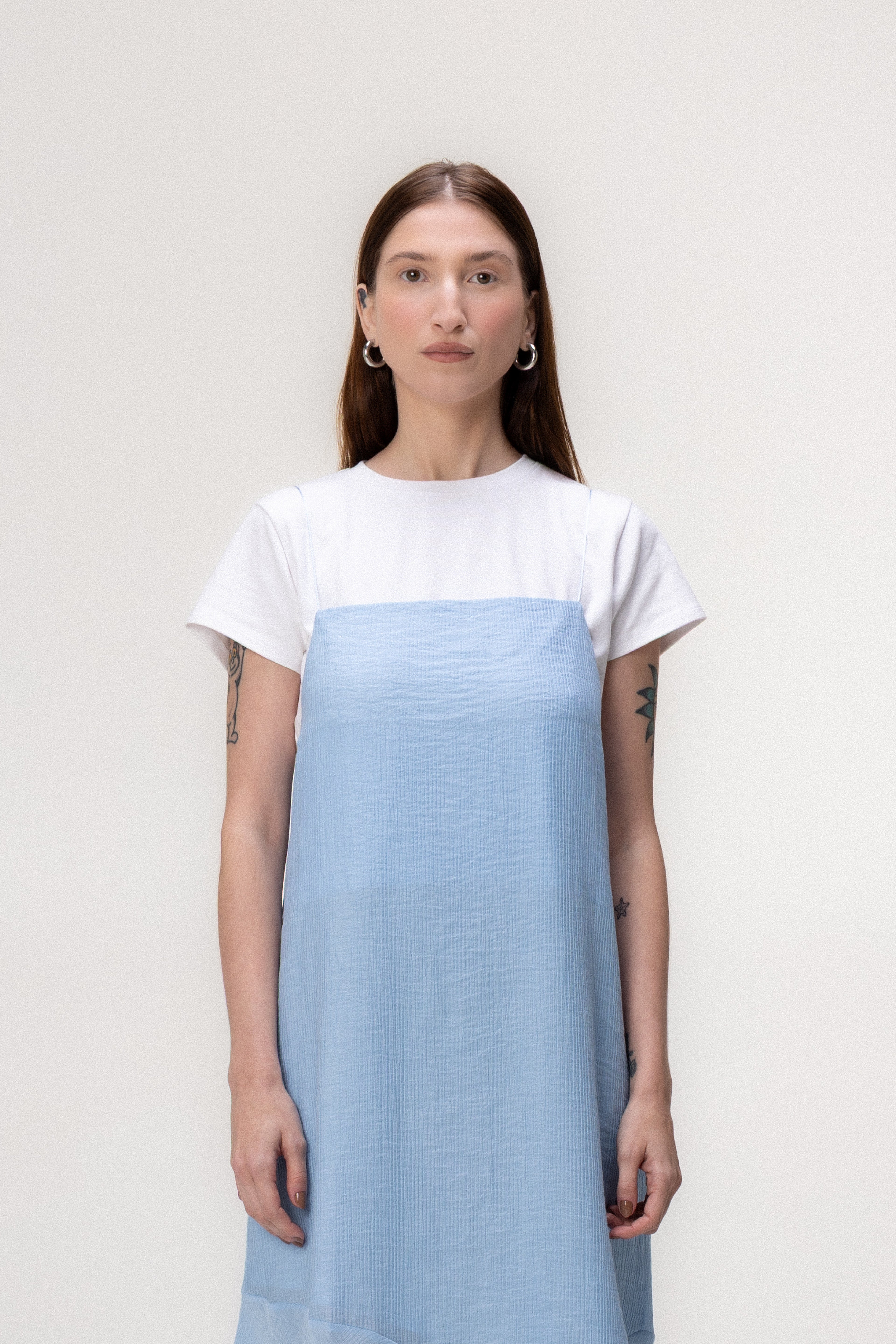 Vestido Recortes Azul