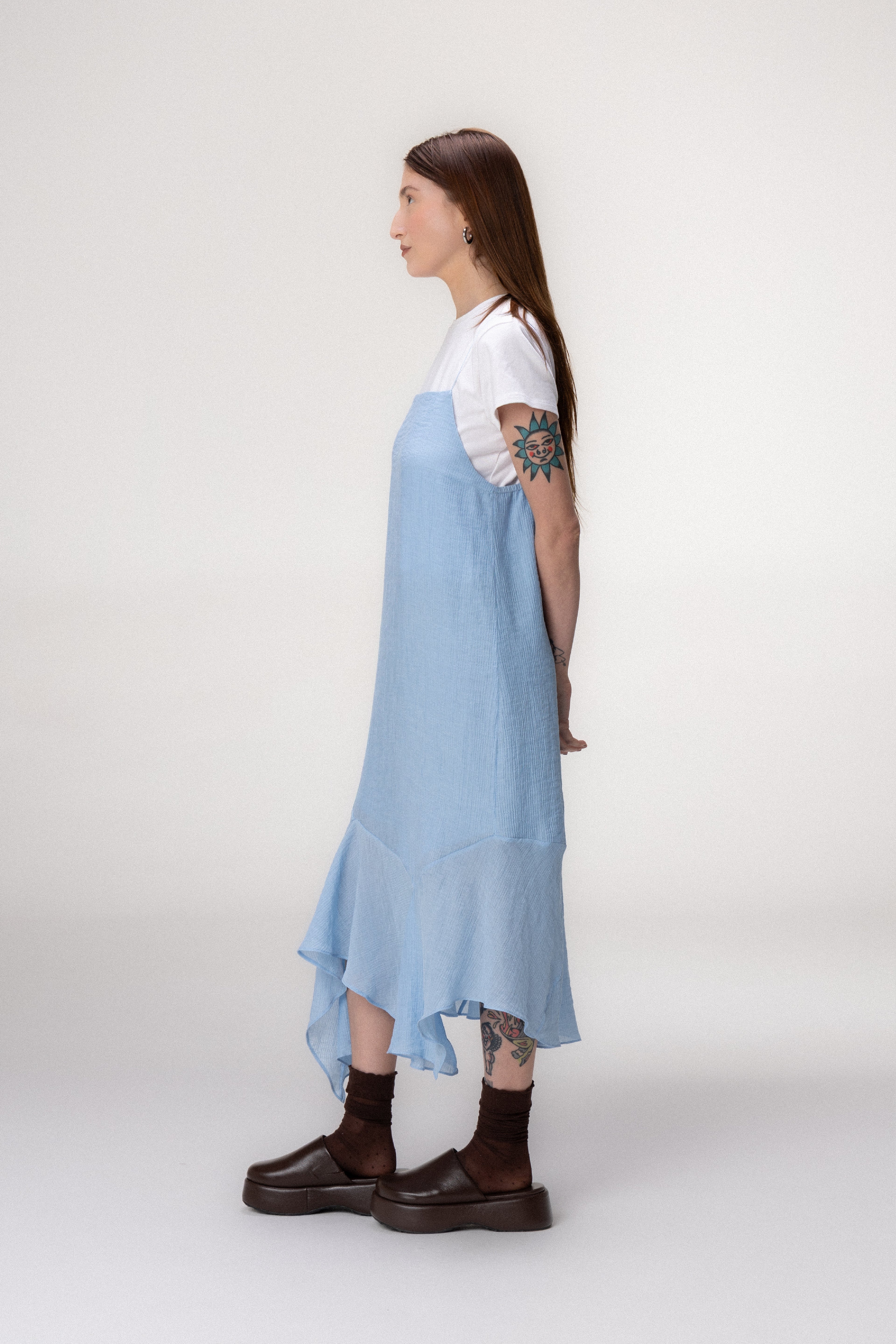 Vestido Recortes Azul