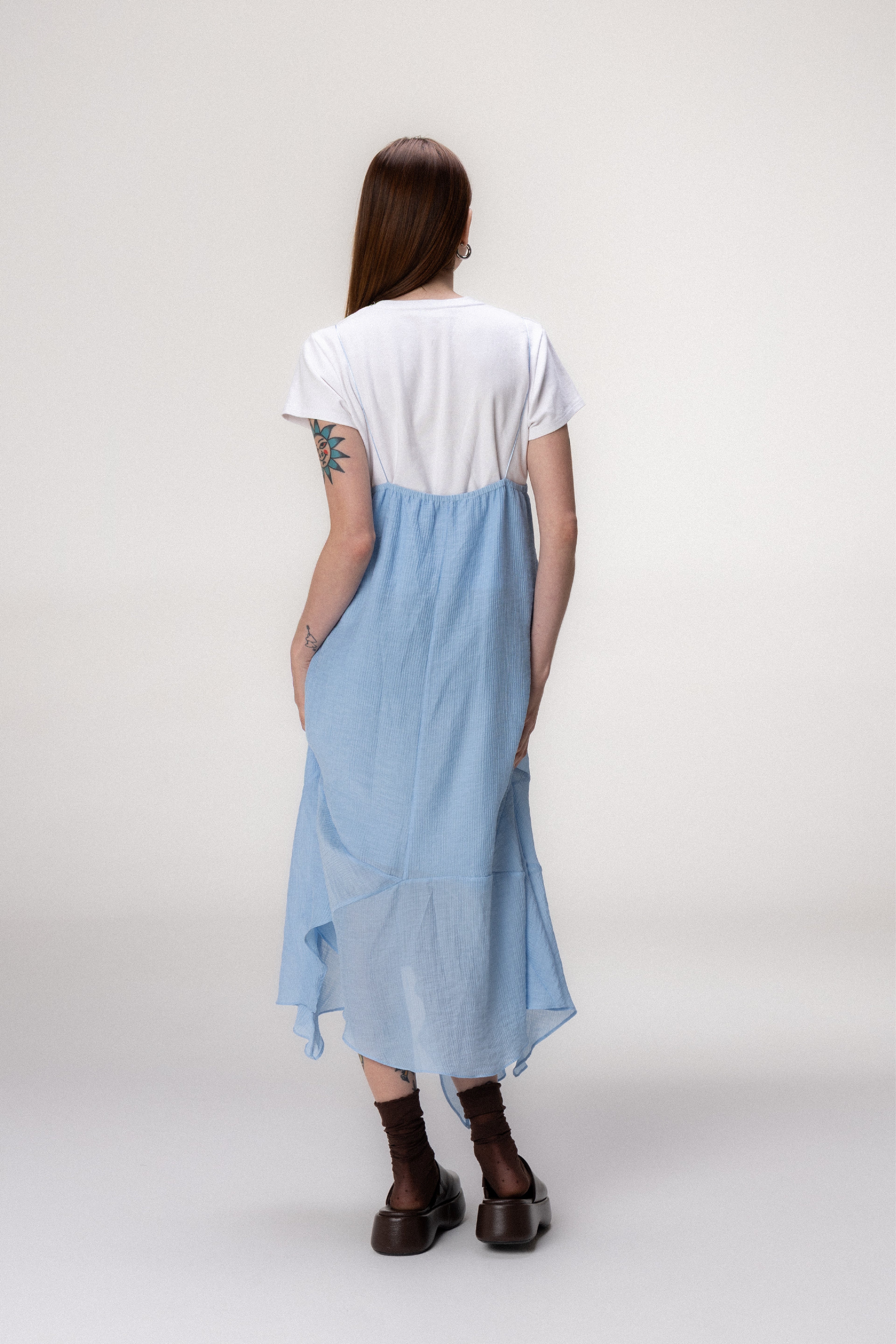 Vestido Recortes Azul